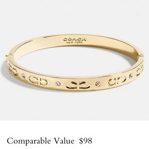 New! Signature Hinged Bangle in Gold